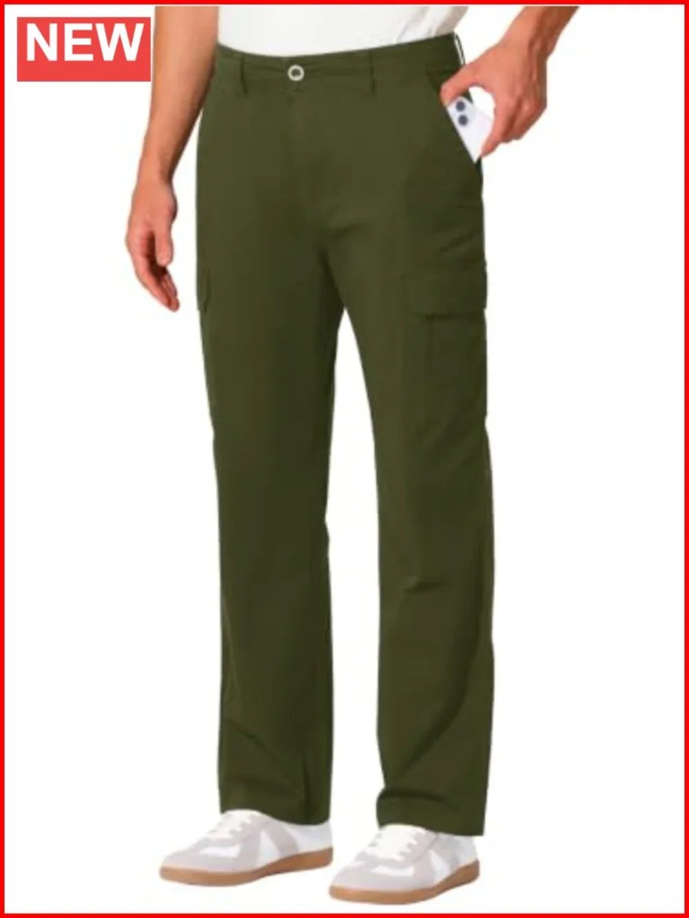 Men's Cargo Pants Relaxed Fit Stretch Tactical Pants with 6 Pockets